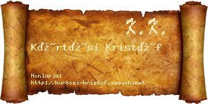 Kürtösi Kristóf névjegykártya